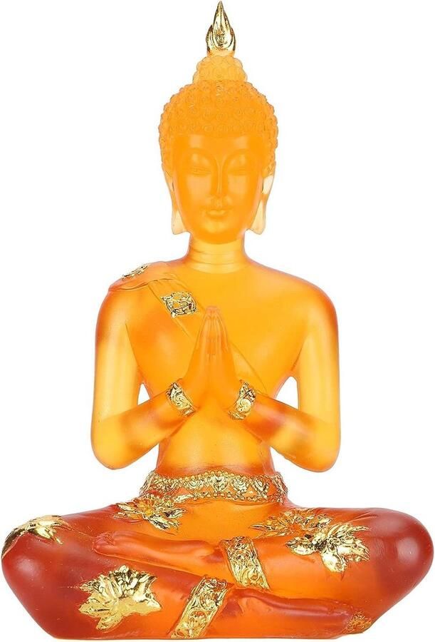 Meditatie Boeddhabeeld Carving Crafts Interieur Thaise Zittende Boeddha Sculptuur Feng Shui Desktop Decoratie Voor Kantoor Thuis Bureau Ornament Gift