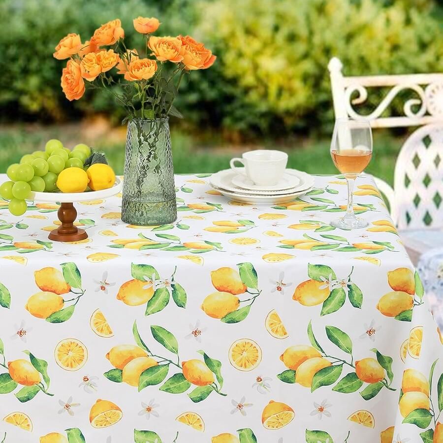 Mediterraan tafelkleed waterdicht en duurzaam citroendesign