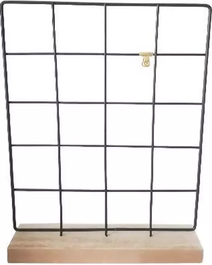 Memo rek op standaard BELLE Zwart Bruin Metaal Hout 31 x 40.5 cm