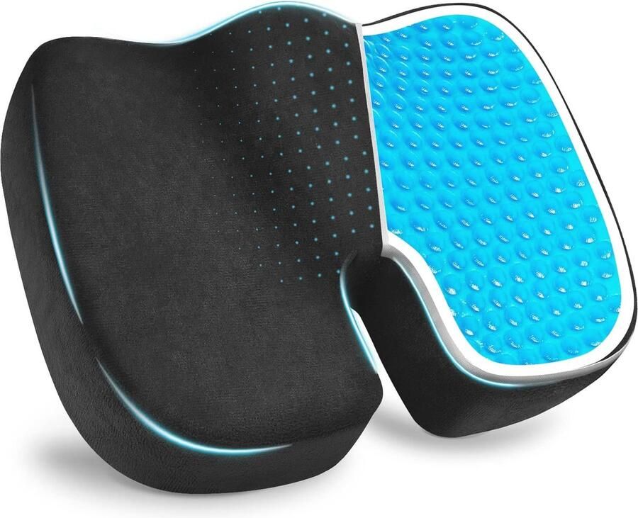 Memory Foam Gel Zitkussen voor Bureaustoelen en Auto Comfortabel en Ondersteunend 45x35x7cm