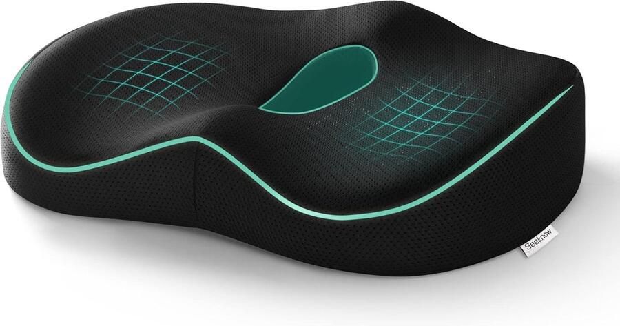 Memory Foam Zitkussens Kantoor Stoel Kussen Staartbeen Pijn Relief Kussen Kont Kussen Auto Zitkussen Aambeien Kussen Ischias Pijn Relief Kussen Computer Stoel Kussen Rolstoel Kussen - Foto 2