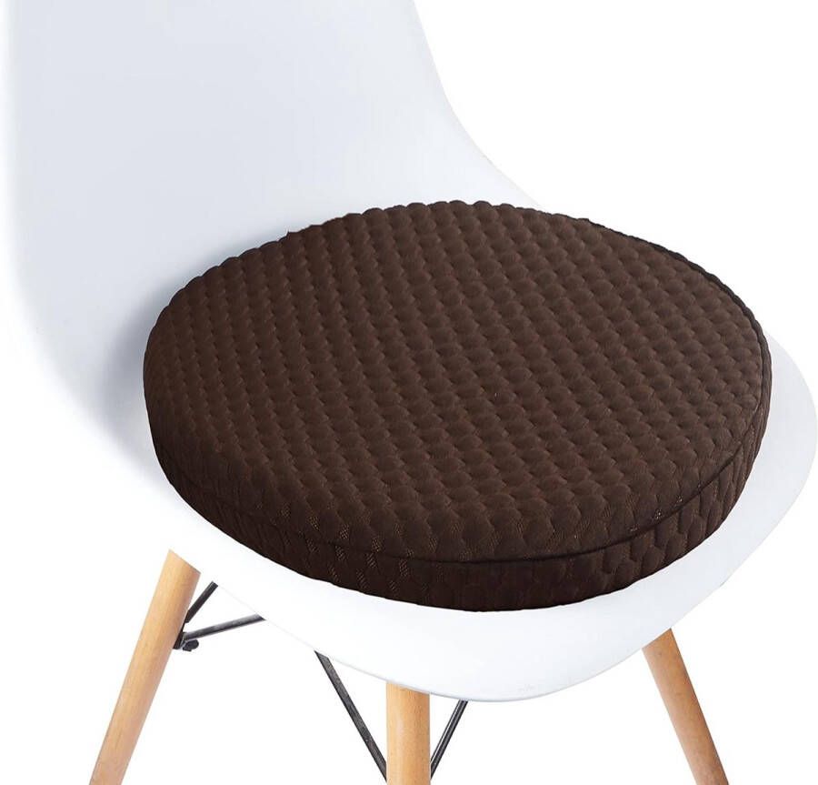 Memory Foam Seat Cushion Round Non-Slip Chair Cushion with Removable Cushion Cover Seat Cover Made of Self-Cooling 3D Viscose Fibre 40 x 40 x 5 cm Seat Cushion for Most Chairs Brown