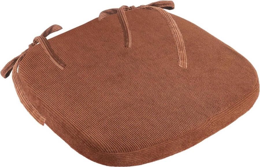 Memory Foam Seat Cushion Round Soft Non-Slip Seat Cover with Removable Cushion Cover 40 cm x 40 cm Chair Cushion for Most Chairs Brown