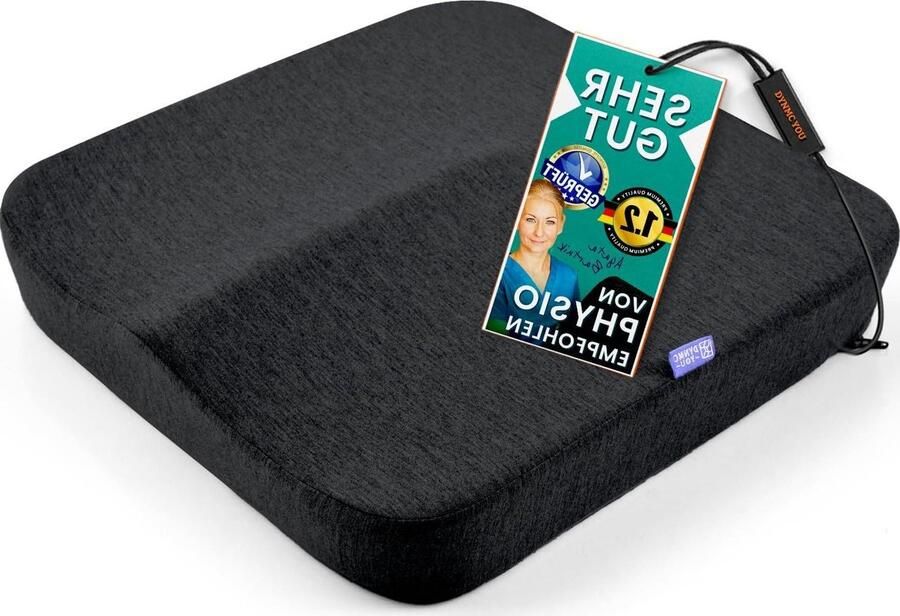 Memory Foam Square Seat Cushion for Office Chair Large Size for Perfect Stability & Support Ideal for Wheelchair Non-slip Washable Cover