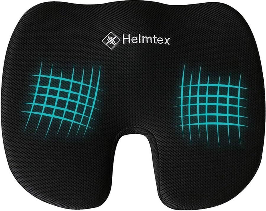 Memory Foam Zitkussen voor Bureaustoel Ademend Zitkussens Orthopedisch Stoelkussen Voor Autostoelen Bureaustoelen Antislip Stuitbeen Kussen Wasbare Verwijderbare Cover Zwart floor pillow