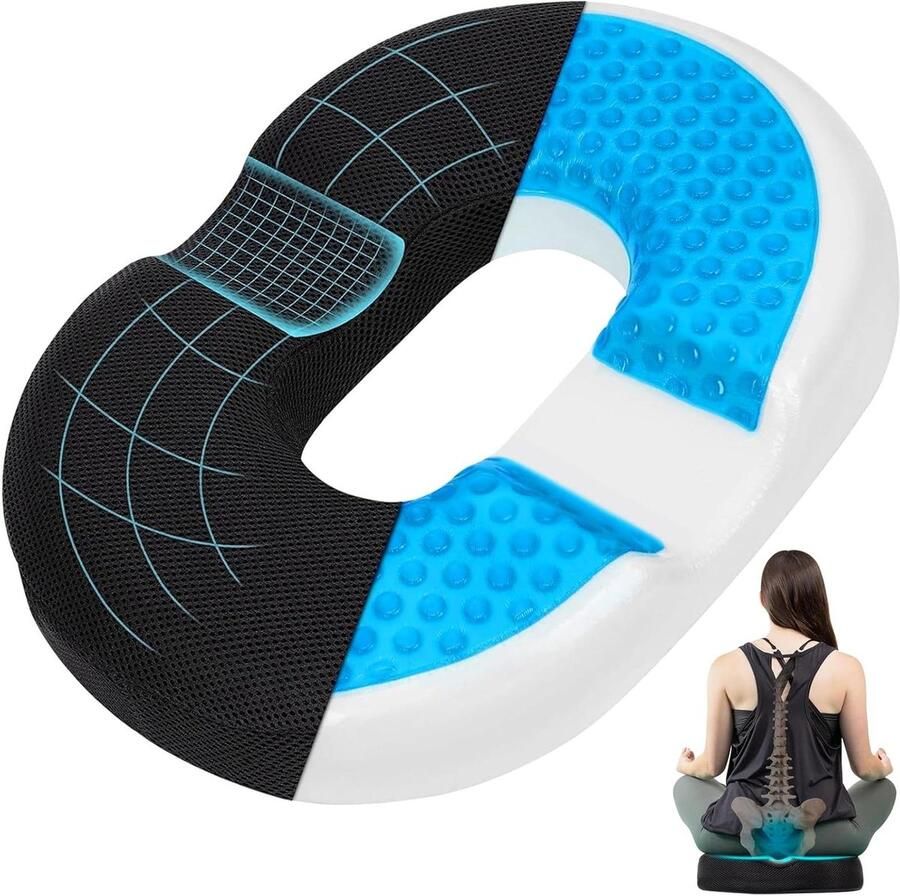 Memory Shape Seat Cushion Office Chair Coccyx Cushion Hemorrhoids Pressure Foam Gel Donut Seat Cushion