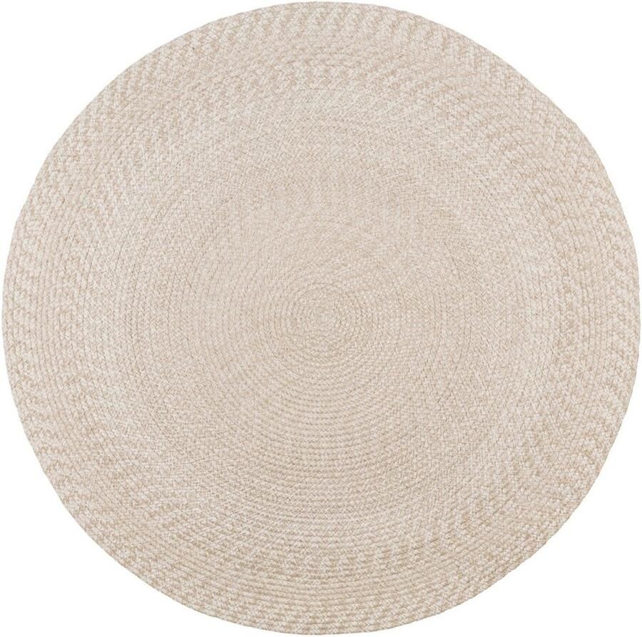 Menorca Round Rug Circulair tapijt Eco -vriendelijke vloerbedekking Duurzaam huisdier Ø120cm