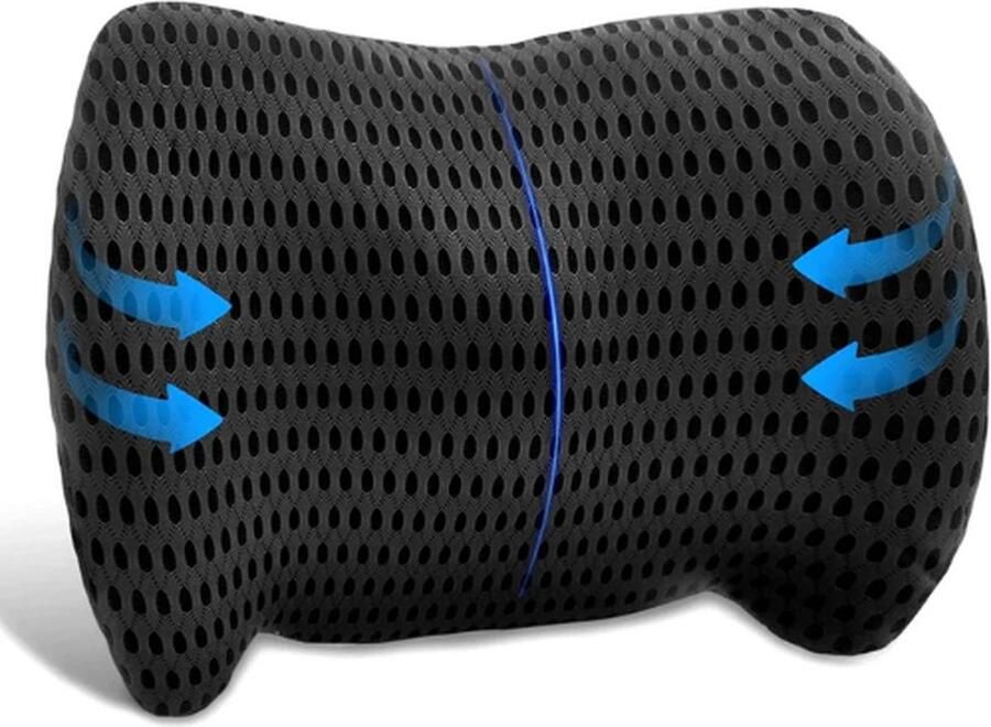 Mercadome Rugkussen Lendekussen Rugsteun auto Bureaustoel Ergonomisch rugkussen Hoogwaardig Traagschuim Zwart