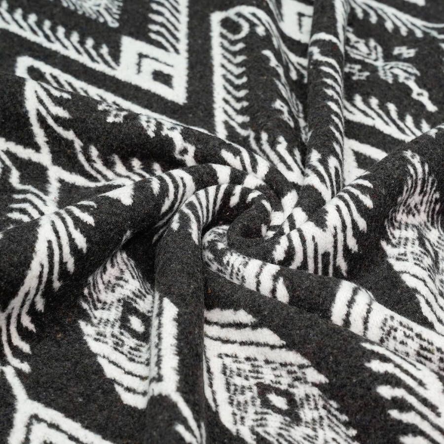 Merino wollen deken warme deken woondeken sofadeken sprei plaid bank grote sprei ideaal voor outdoor-camping alle seizoenen (160 x 220 cm boho-grijs)