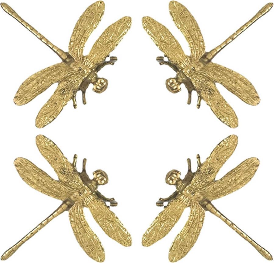 Messing Dragonfly Kastknoppen 4-pack Dieren Enkel Gat Handvat Messing Knop Decoratieve Dressoir Ladehandgreep
