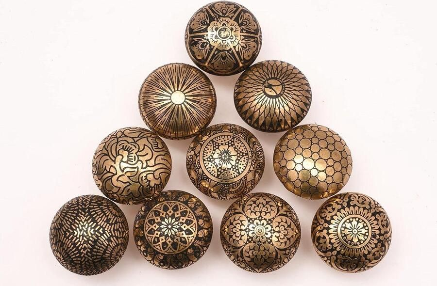 Messing knoppen set keukenkast ladehandgrepen messing patroon trekknoppen 10 stuks