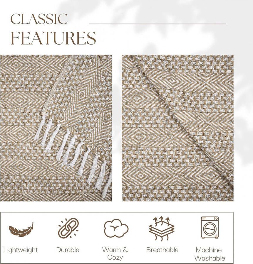 Met decoratieve kwastjes 50 x 60 100% katoen gevlochten gestreepte zachte deken voor slaapbank stoel bed home decor