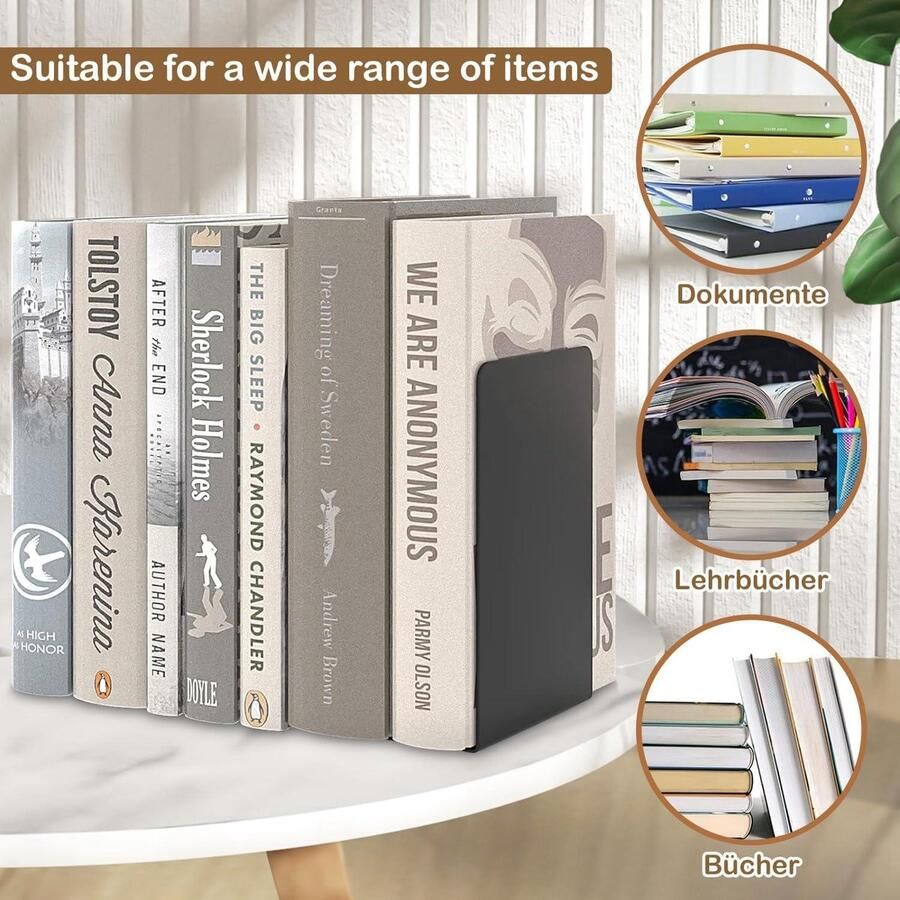 Metaal boekensteun 6 stuks 21 x 135 x 9 cm kantoor school thuis bibliotheek standaard