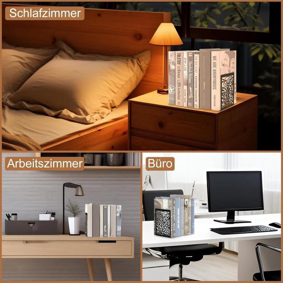 Metaal Boekensteun Set van 6 17 x 12 x 9 cm Kantoor School Thuis Bibliotheek