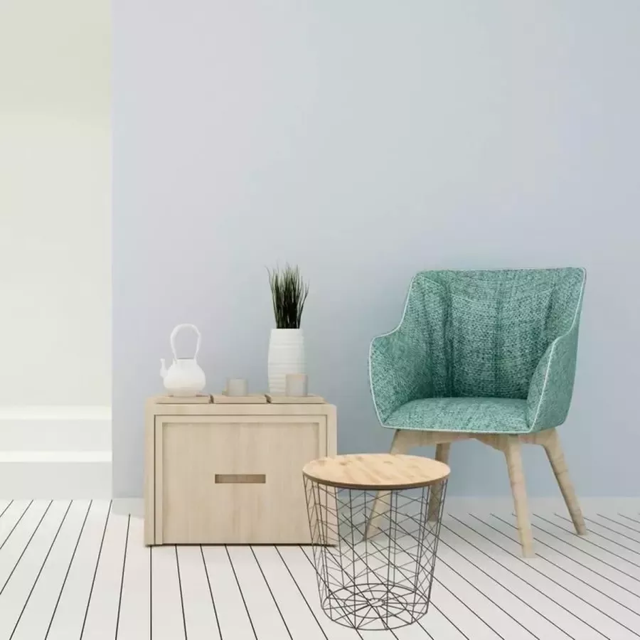 Coppens Metalen draadmand grijs 38 5x40x38 5cm met houten deksel