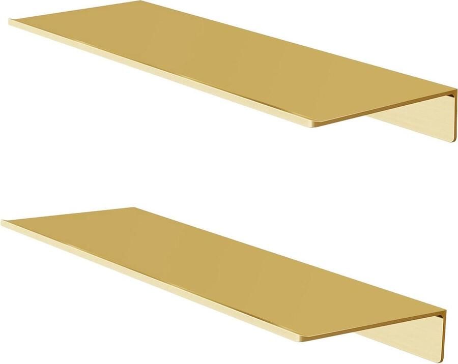 Metaal Wandrek Set van 2 Geborsteld Goud Decoratief en Functioneel