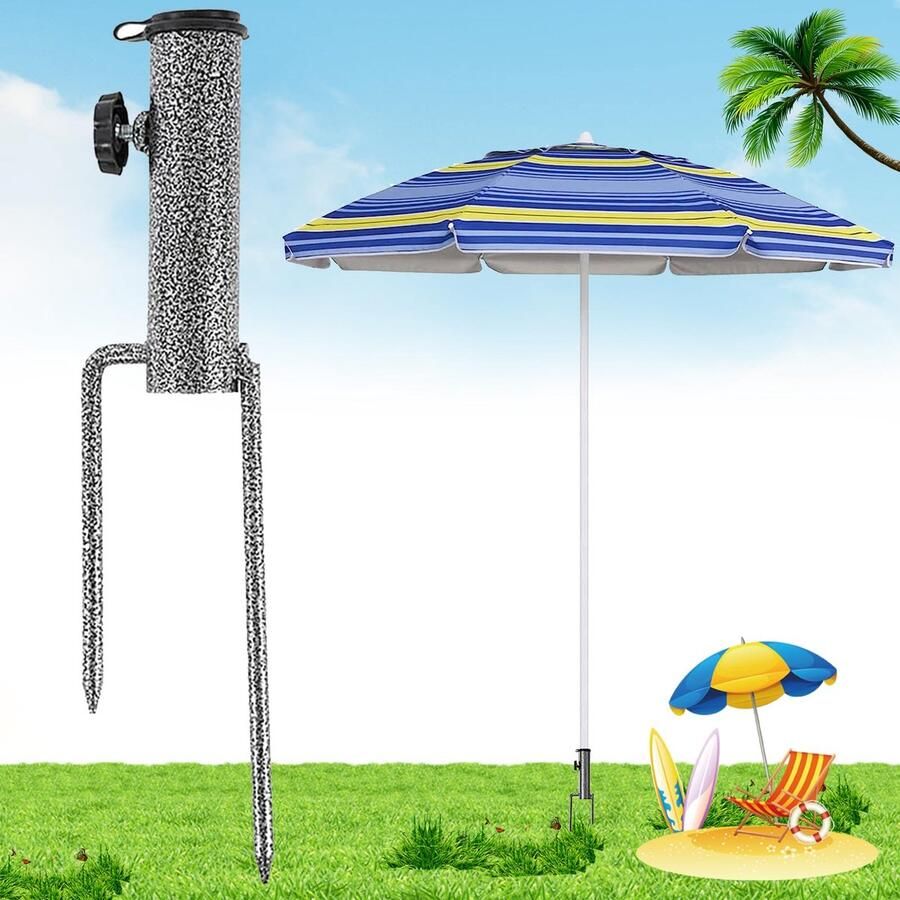 Metal Umbrella Holder Parasol Holder Ground Pin Bottom Sleeve Grass Horn Floor Skewer Parasol Stand for Lawns Fixed Umbrella Stand Lawn Umbrella Holder