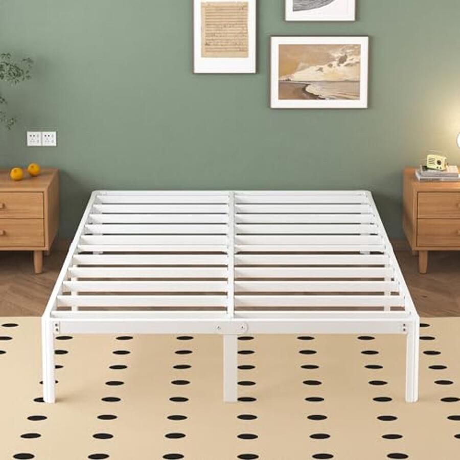 Stalen Bedframe 140x200 cm met Ronde Hoeken en Onderbedopslag Comfortabel en Stijlvol