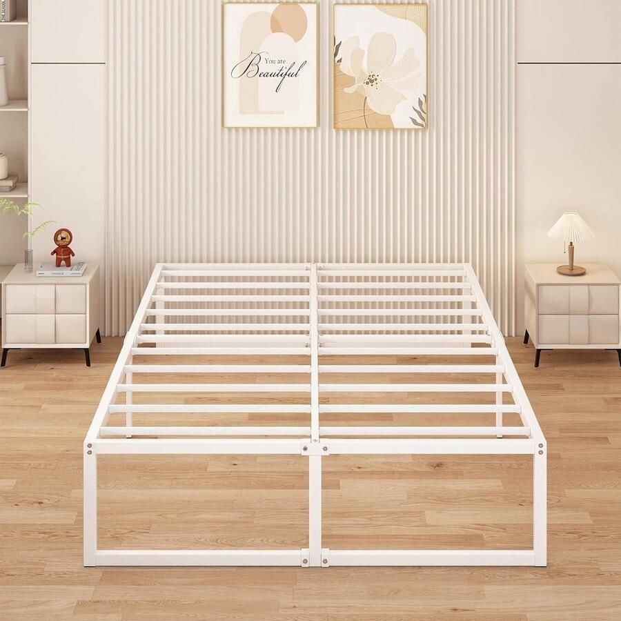 Metalen Bedframe 140x200 cm Stabiliteit Geruisloos Minimalistisch