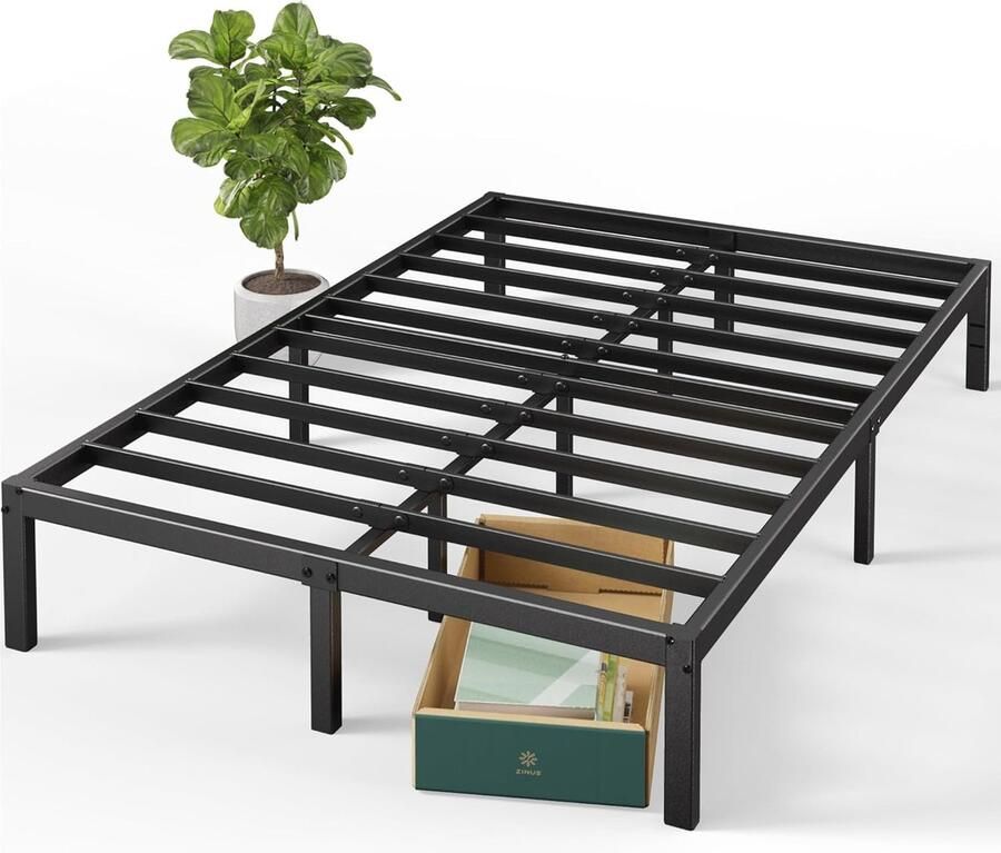 Metalen Bedframe 180x200 cm met Opbergruimte Hoogte 36 cm Duurzaam en Stevig Design
