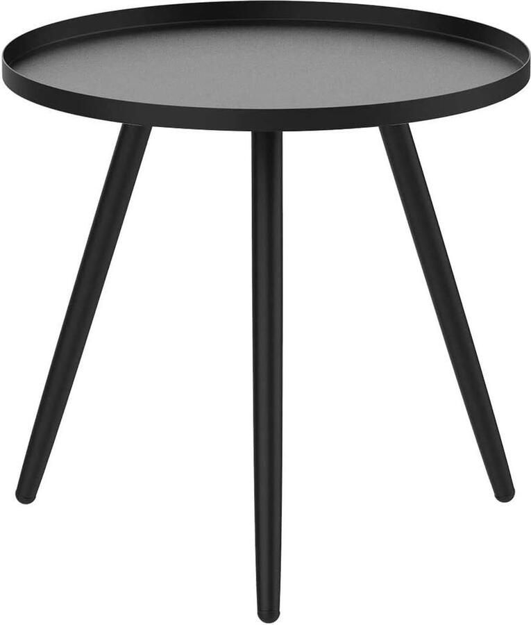 Metalen bijzettafel rond 46 x 50 cm Modern design zwart Praktische salontafel voor woonkamer en slaapkamer
