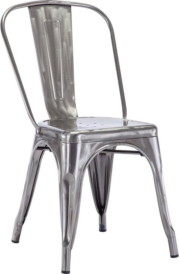 Metalen bistrostoel van ijzer eetkamerstoel met rugleuning stapelbare keukenstoelen industrieel design metallic