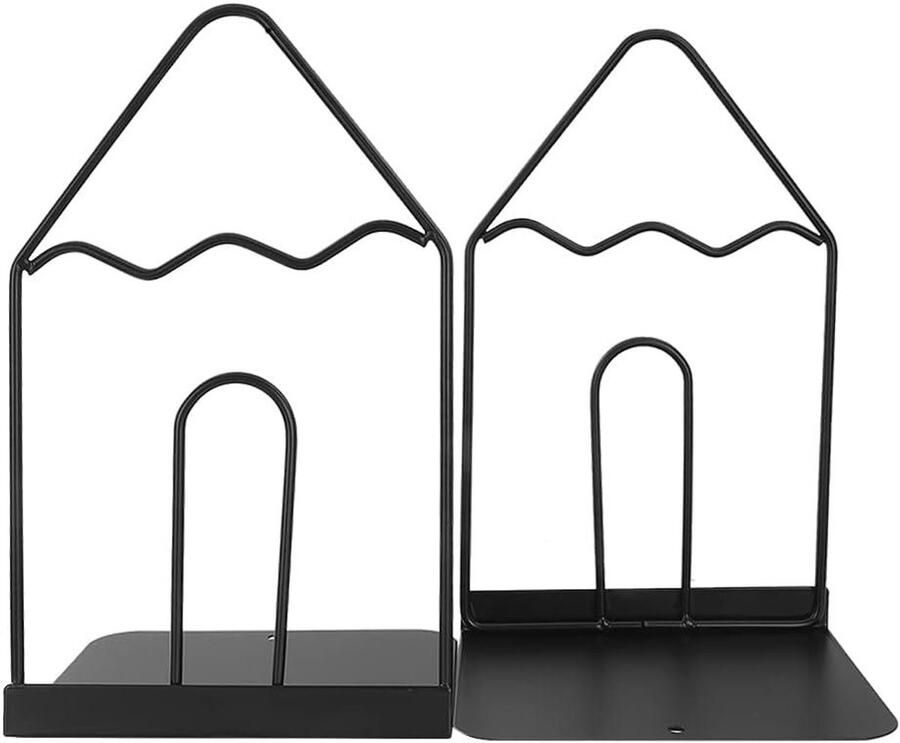 Metalen Boekensteunen Potlood Patroon Antislip IJzer Boek Organizer Bureau Planken School & Kantoor Home Decor 1 Paar