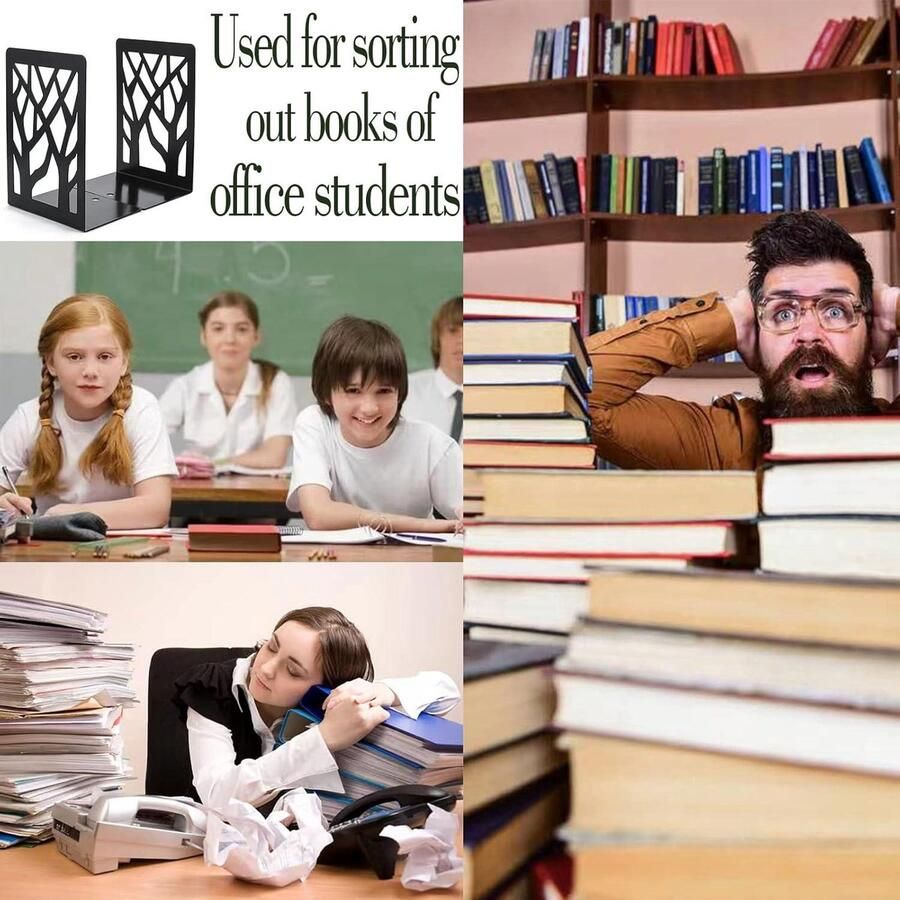 Metalen Boekensteunen voor Boekenkast Boek Plankhouder Decoratieve Boekenuiteinden Zwart boekensteun