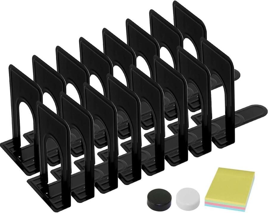 Metalen Boekensteunen voor Boekenkast en Bureau Zwart 8 Stuks Antislip en Duurzaam