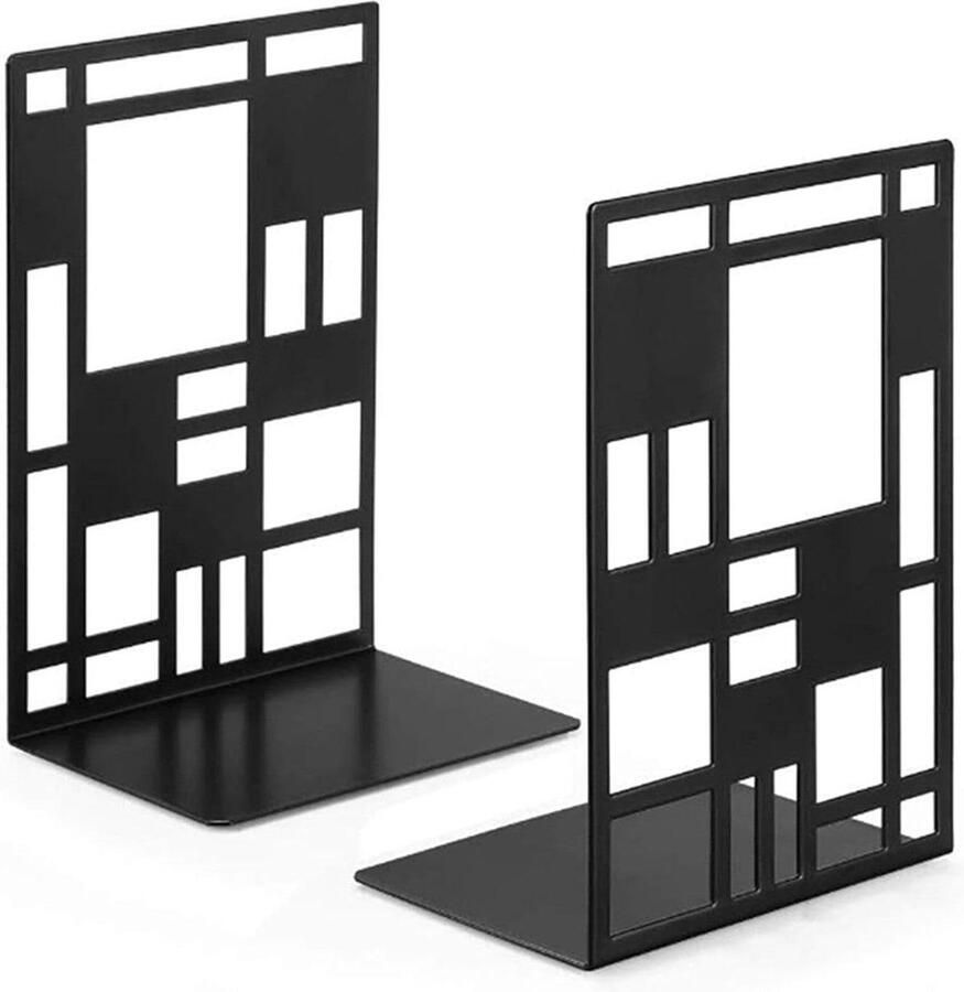 Metalen boekensteunen voor planken Antislip uniek rasterontwerp Boekstopper voor thuis kantoor bibliotheek book ends