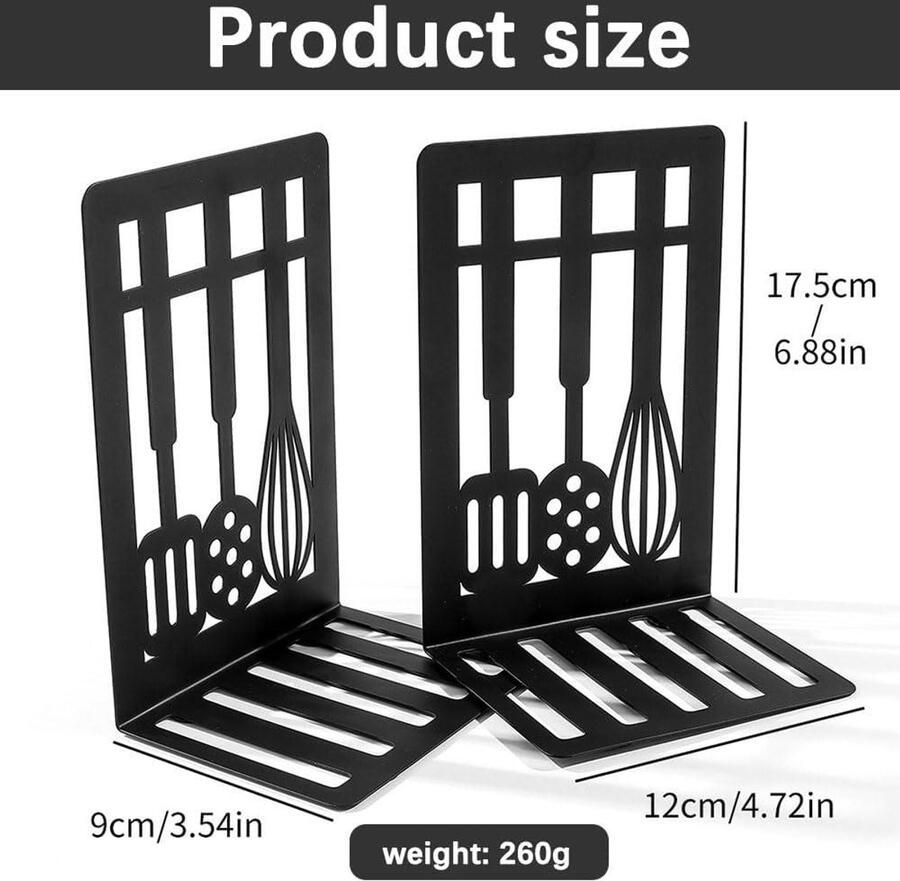 2 stuks zwarte metalen boekensteunen decoratieve boekensteunen voor thuis kantoor bibliotheek ideaal cadeau voor studenten afmetingen 12 x 9 x 17 5 cm