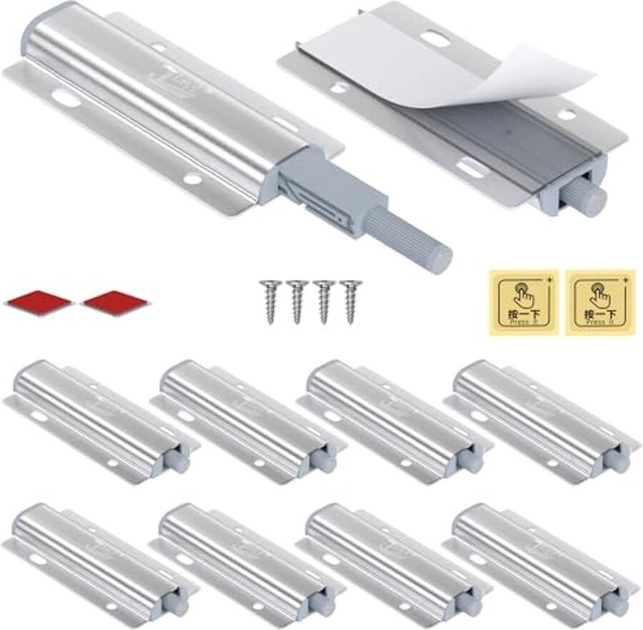 Metalen druksluitingen voor kasten 8 stuks Push to Open deurvergrendeling voor keukens laden en meubels