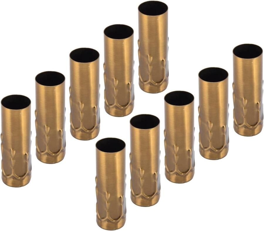 Metalen kaarshouder buis 10 stuks E14 Lampenkap metaalbuis Kaarshouder buis lampvoet 25x80mm Kristallen kroonluchter panelen & eenheden (Goud brons)