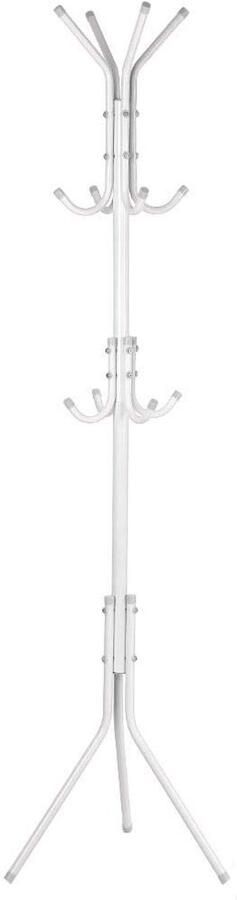 Metalen Kapstok 8 Haken 174cm Hoge Halboom Wit