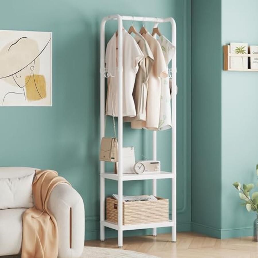 Metalen Kapstok met Plank en Haak voor Kleine Ruimtes