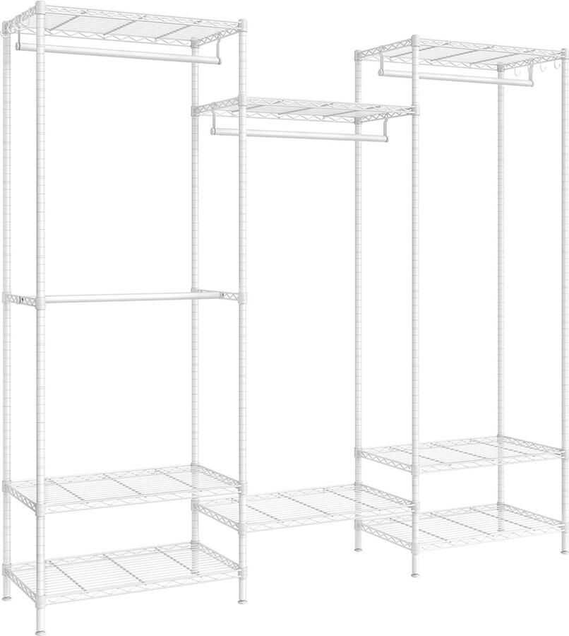 Woon Wereld Metalen kapstok met verstelbare planken wolkwit