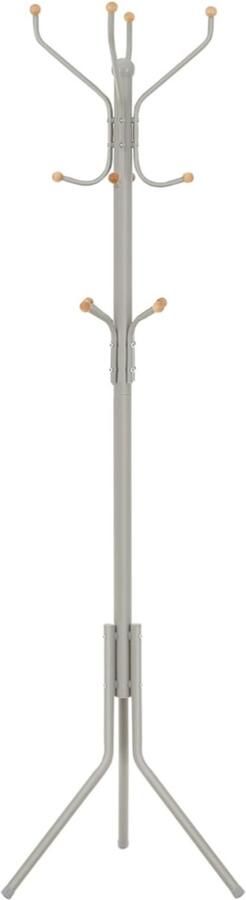 Metalen kapstok Stevige kledingrek voor kleding tassen en hoeden Hoogte 182 cm met 12 haken Cappuccino Beige