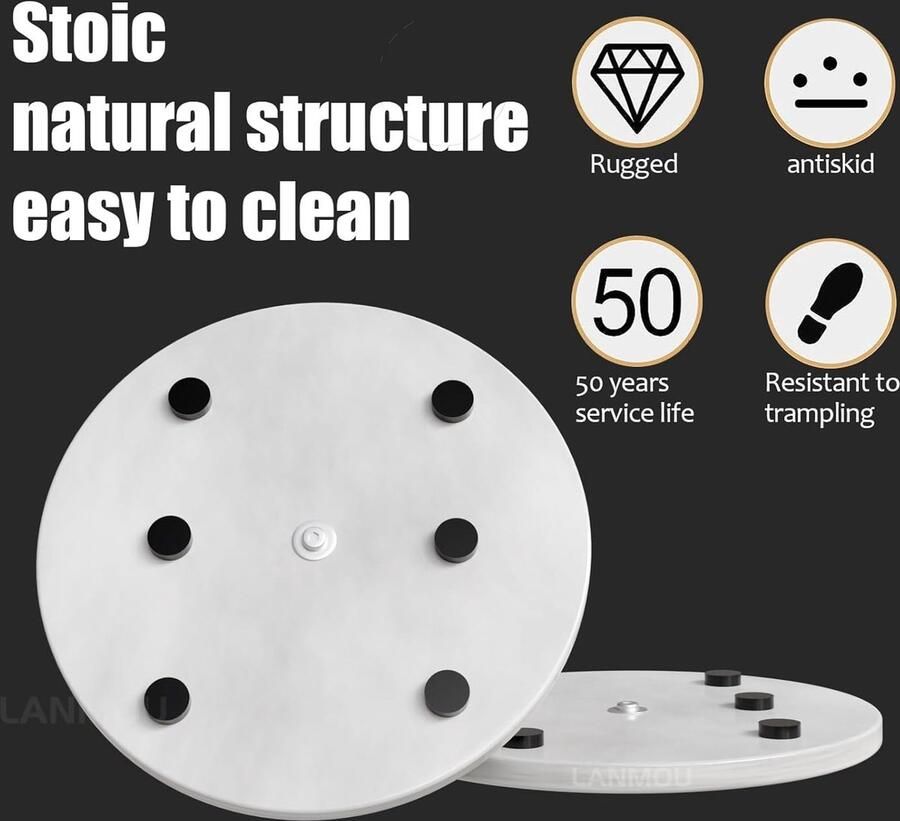 Metalen Kapstok Vrijstaand met 6 Haken Goud Marmeren Voet