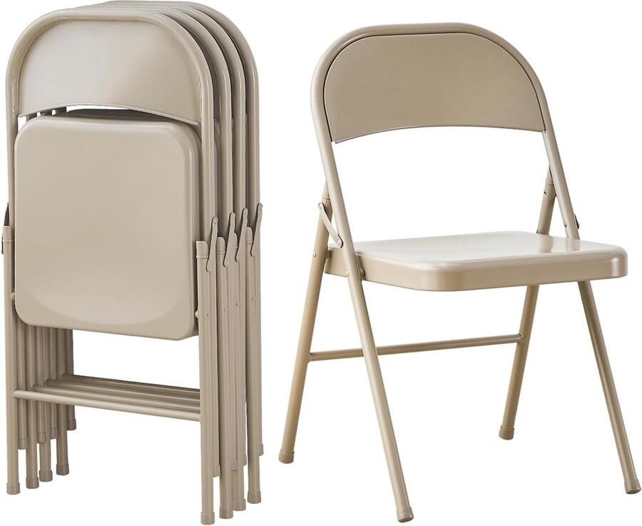 Metalen Klapstoel Set van 4 Ruimtebesparende en Zware Belastbare Opvouwbare Stoelen voor Vergadering Kantoor Bruiloft en Feesten