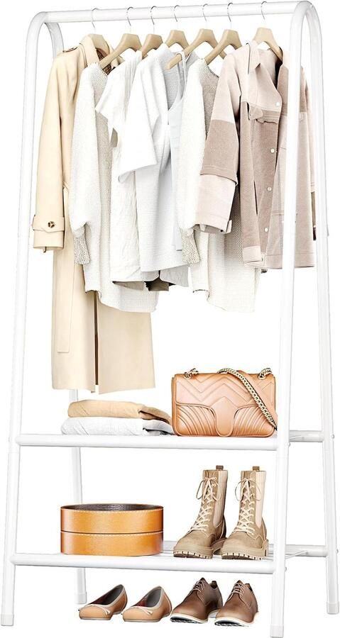 Metalen Kledingrek Duurzaam Vrijstaand Kledingrek Wit