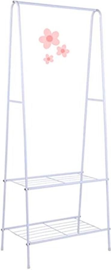 Metalen Kledingrek met 2 Planken Ruimtebesparend Kledingrek voor de Slaapkamer