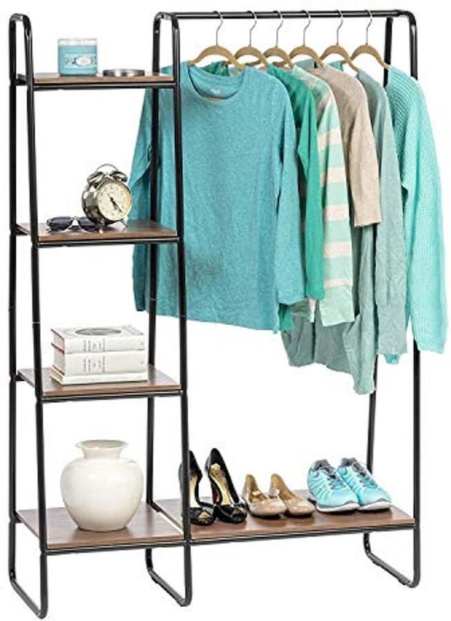 Metalen kledingrek met planken voor woonkamer en slaapkamer