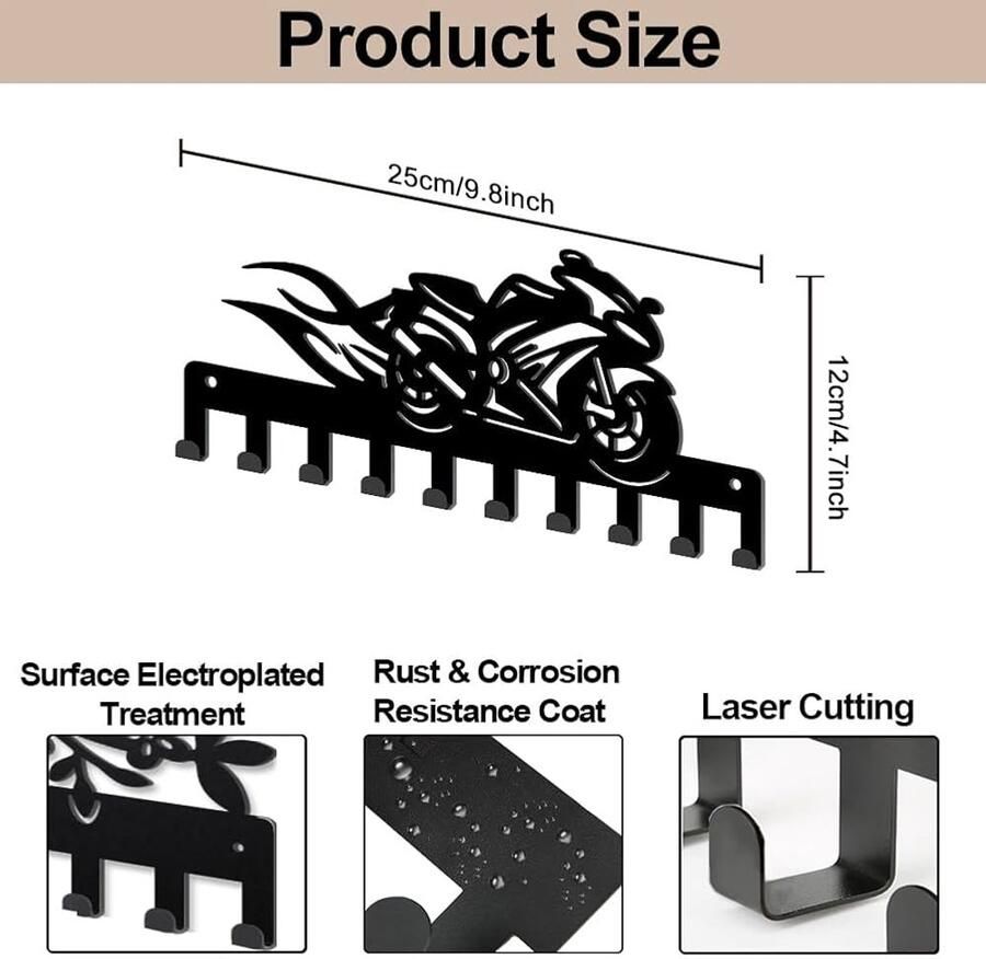 Metalen Kledingrek met Vlamontwerp Duurzaam en Stijlvol 1 stuk 40 x 25 cm