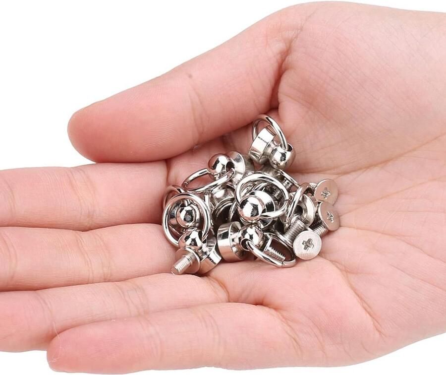Metalen knoopnagels Set van 10 stuks 9mm ronde kop Zilveren messing Lederen knutselonderdelen Spijkerknopen voor doe-het-zelf-projecten