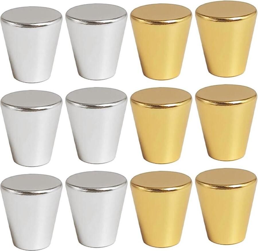 Metalen ladeknoppen 12 stuks mat aluminium inclusief schroeven moderne meubelknop keukenkasten badkamermeubels goud zilver