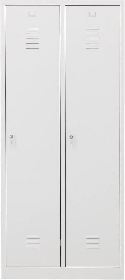 Metalen Lockerkast met 2 Afsluitbare Deuren Opbergkluisjes Gelegeerd Staal voor Sportschool Kantoor en School