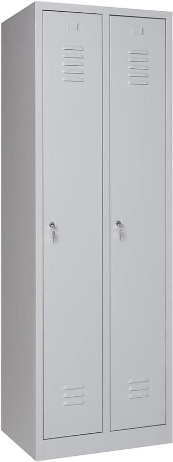Metalen Lockerkast met 2 Deuren voor Sportschool Kantoor School Ruimtebesparende Opbergoplossing