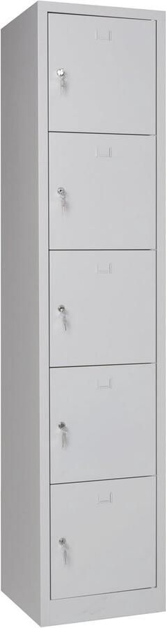 Metalen Lockerkast met 5 Compartimenten en Afsluitbare Deuren voor Sport Kantoor en School