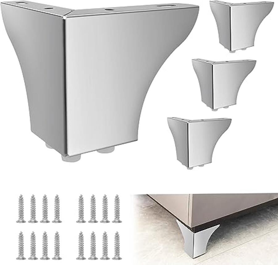 Metalen Meubelpoten 10 cm Set van 4 voor Kledingkast Tafel en Meer Duurzaam en Eenvoudig te Installeren