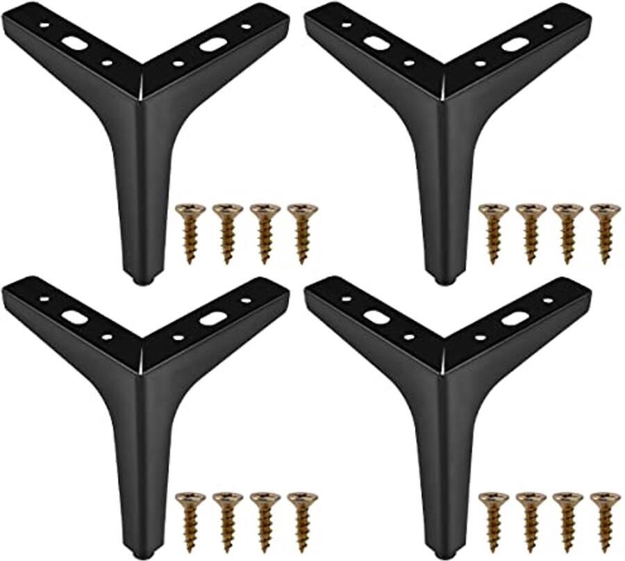 Metalen Meubelpoten 15 cm Zwart Sterk en Duurzaam voor Tafel Bank en Kast